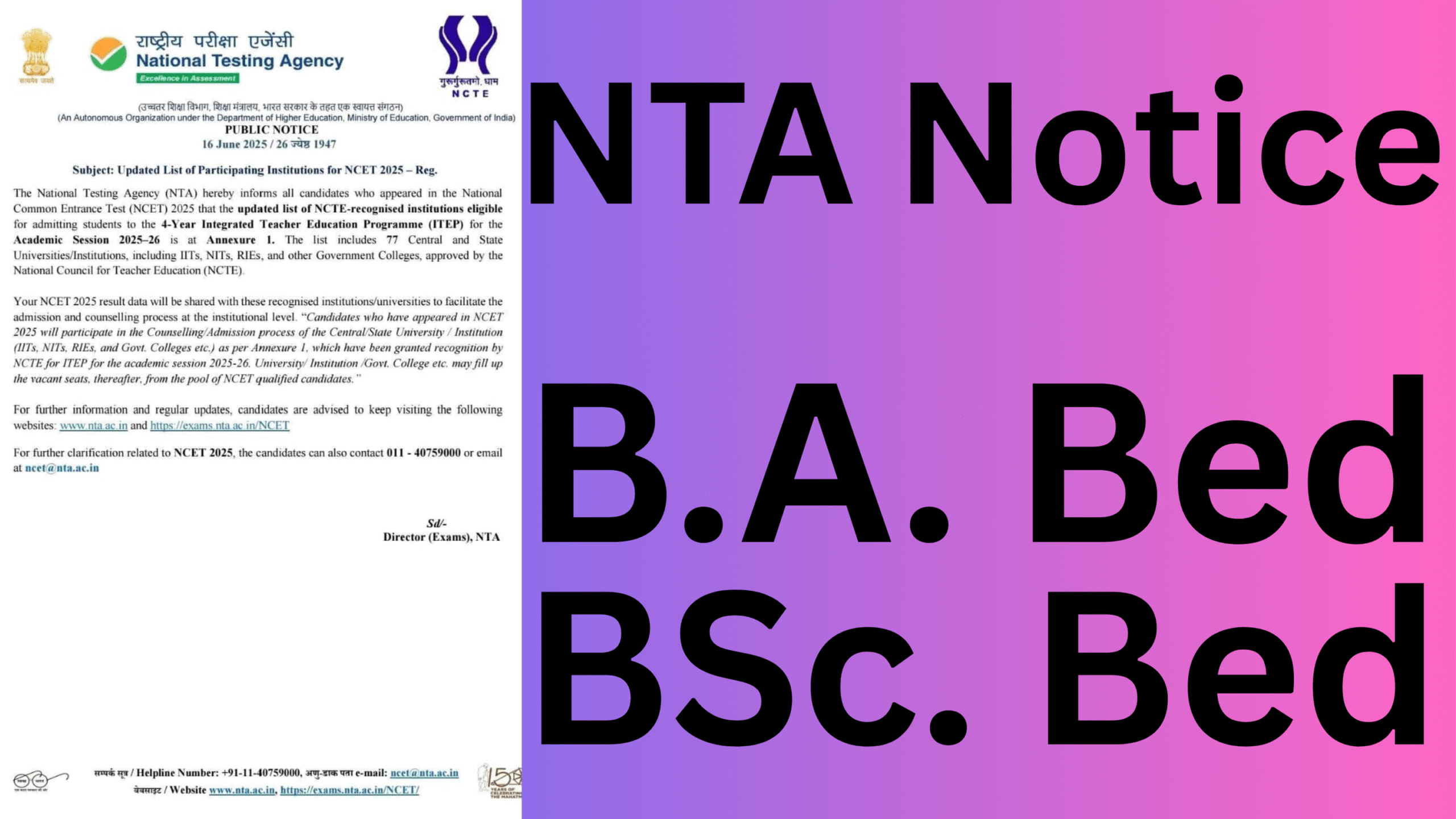 NTA Notice